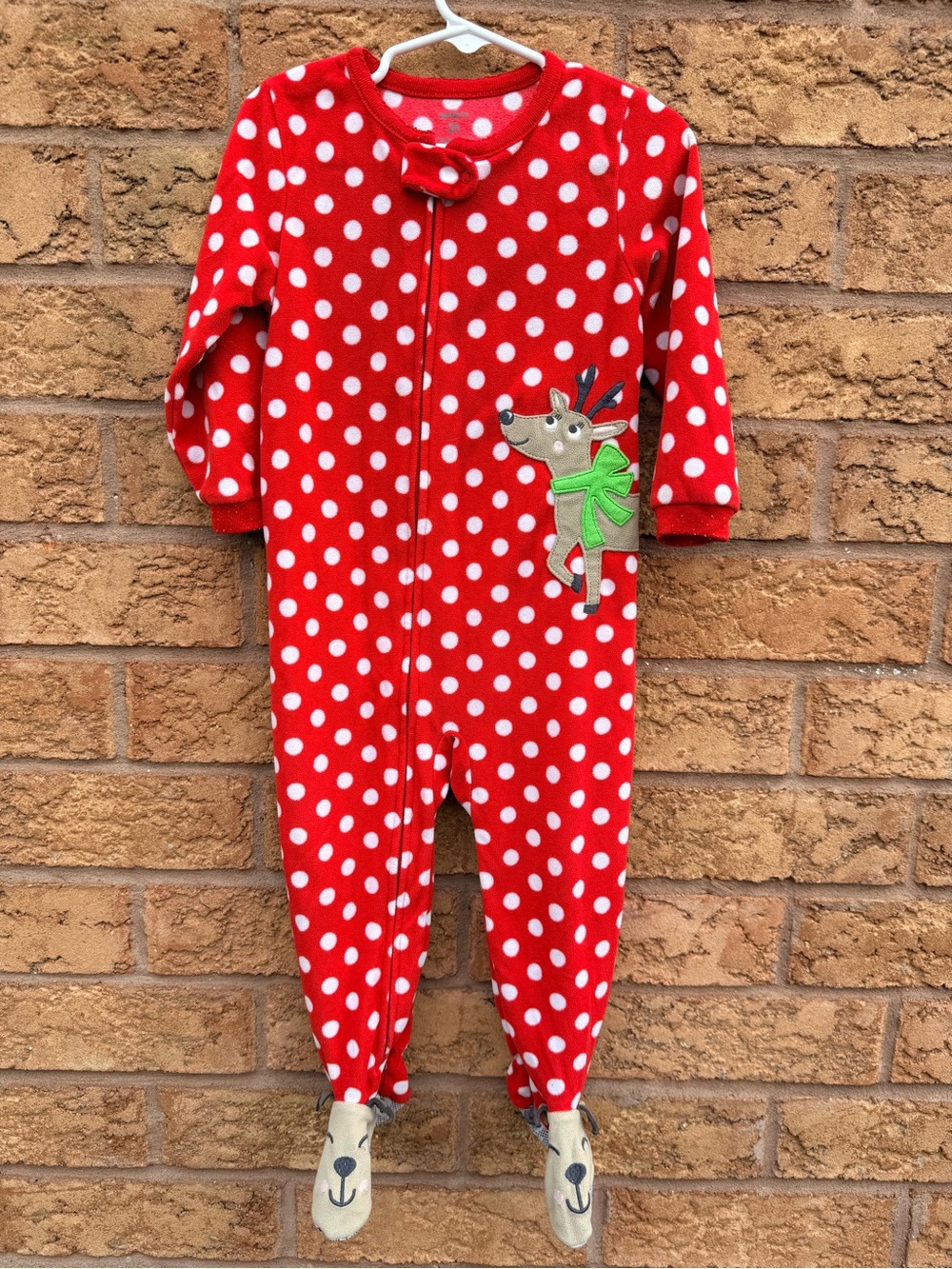 🌿10/$25 • Carters Red Polka Dot Fleece Footed Sleeper